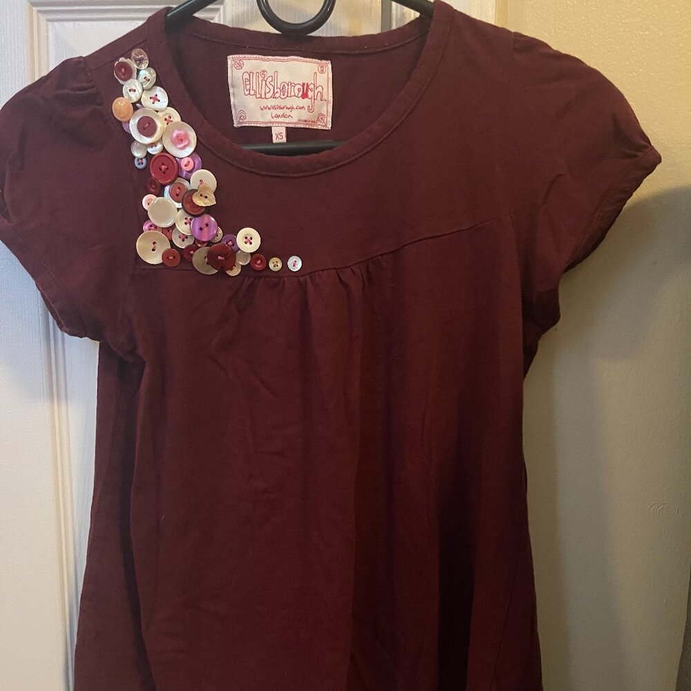 T Shirt with Sewn on Buttons